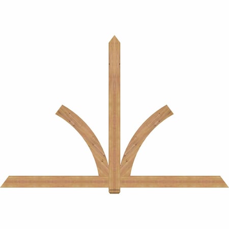 Ekena Millwork Redmond Timber Gable Bracket, Western Red Cedar, 108"W x 72"H x 1 1/2"D x 5 1/2"F, 16/12 Pitch GBW108X72X0206RED00SWR